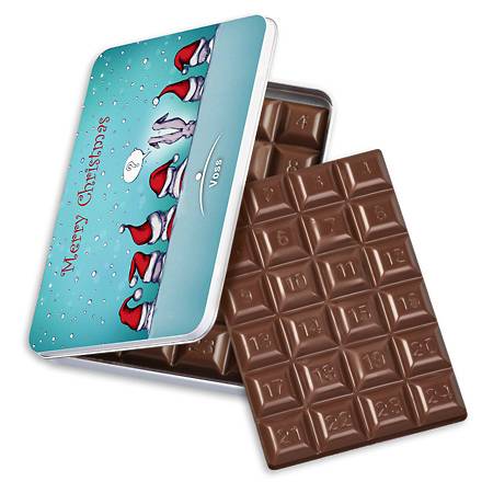 Tablette de chocolat de l’Avent 1-24 en boîte décorative