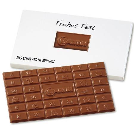 Tablette de chocolat de l’Avent 1-24 personnalisée