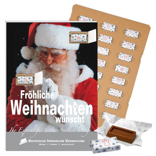 ECO-Adventskalender "Nikolaus" mit Schokoladen-Täfelchen