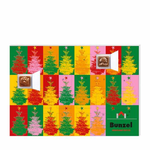 Mini-calendrier de l’Avent au chocolat « Arbres de Noël »