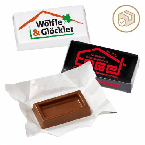 Werbe-Paket Schokoladentäfelchen 4,6g im Kuvert-Einschlag